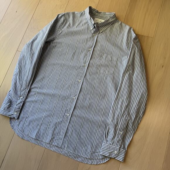 Still By Hand Shirt 3 Striped Cotton Button Up Oxford - Picture 9 of 9